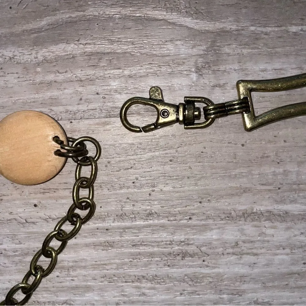 VINTAGE chain-wooden disks adjustable belt